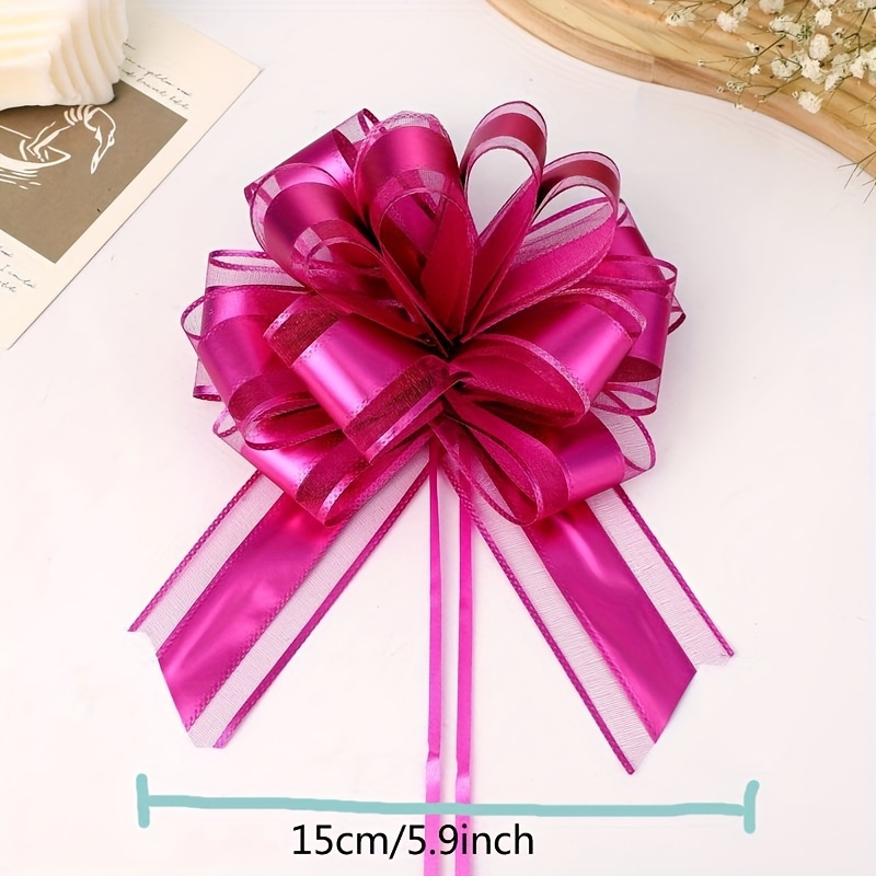 Christmas Gift Wrap Ribbon Pull Bows, Easy and Fast Gift Wrapping Accessory  - for Christmas Gifts, Bows, Baskets, Wine Bottles Decoration