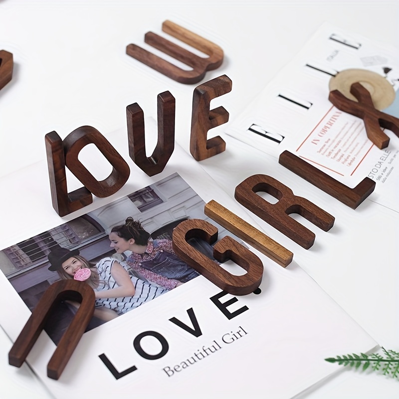 LOVE Letras de madera de pino decorativas