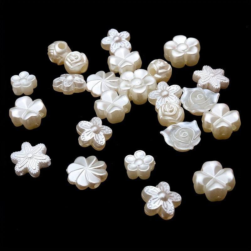 80pcs Perline Bianche Piccolo Fiore Accessori Perline Te - Temu Italy