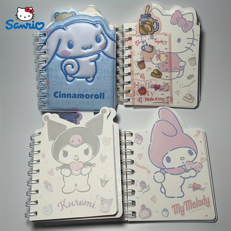 2/8pcs New Sanrio Notebook A6 Kt Cat Melody Cinnamoroll Kuromi Collection  Coil Book Cartoon Cute Horizontal Notebook Wholesale