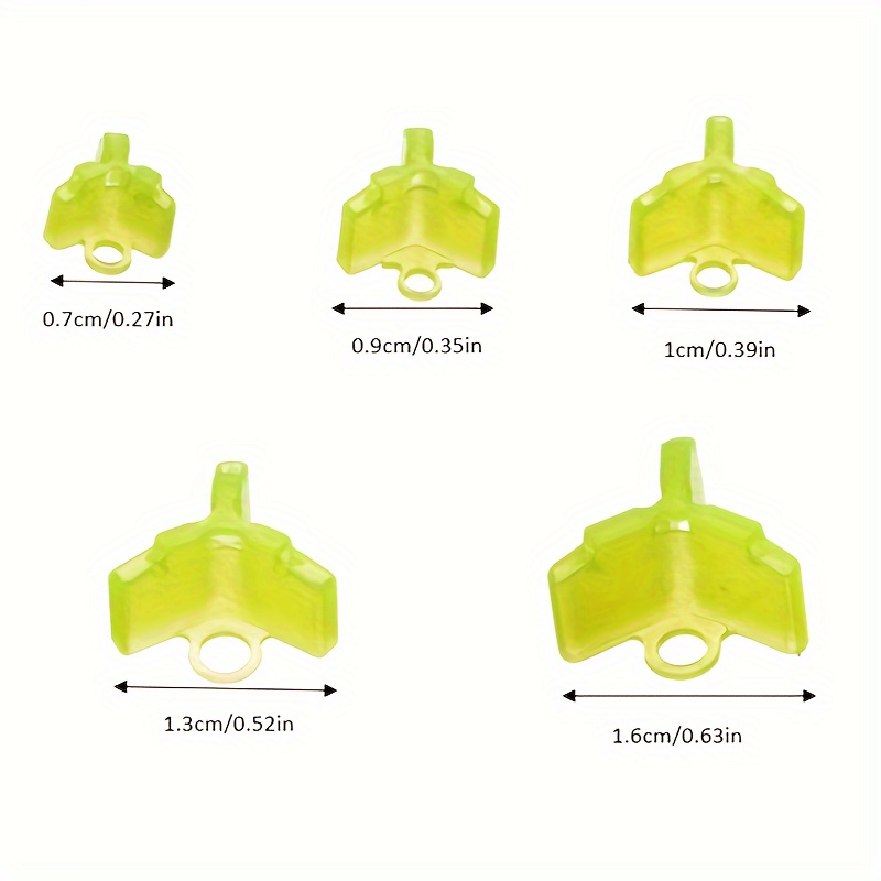 100Pcs Fishing Hook Bonnets Plastic Treble Hook Covers Fit for 1，2，3 Yellow