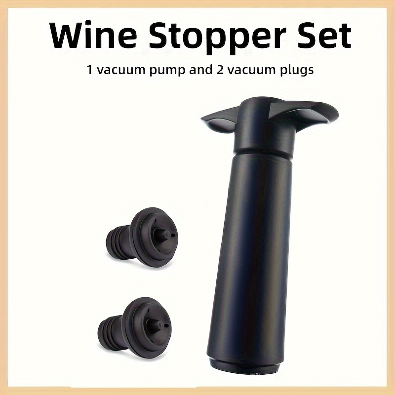 Set, Wine Saver Pump Red With Vacuum Wine Stopper, Keep Your Wine Fresh For  Up To 10 Days, 1 Pump 2 Stoppers, Reusable - Temu