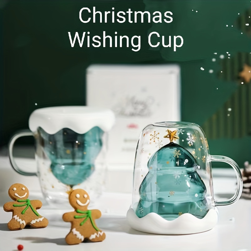 1 Taza Café Cristal Navidad Tazas Café Transparentes Doble - Temu