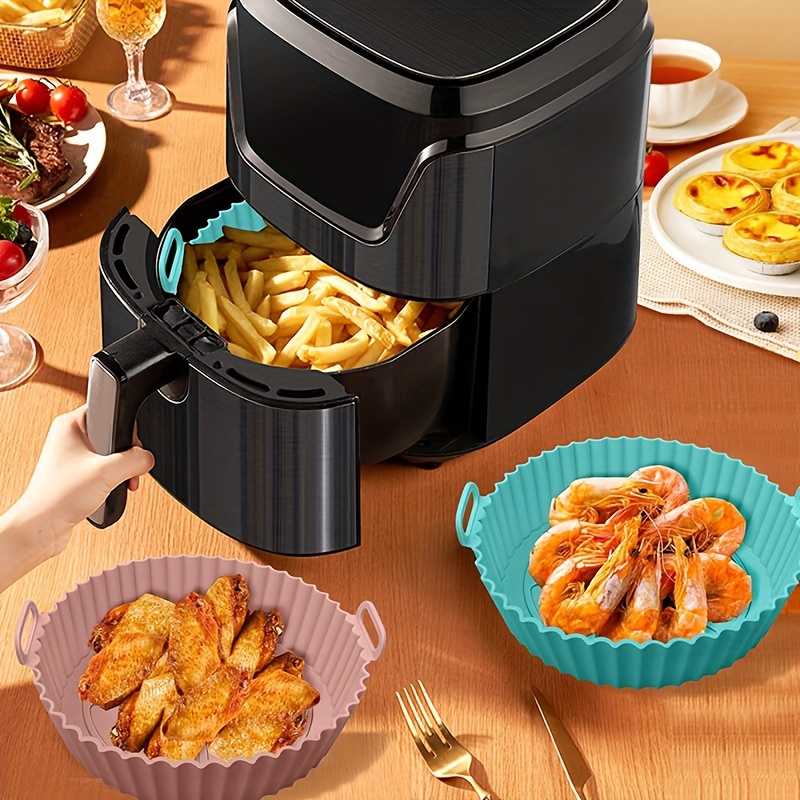 Air Fryer Silicone Pot With Handle Reusable Air Fryer Liner - Temu