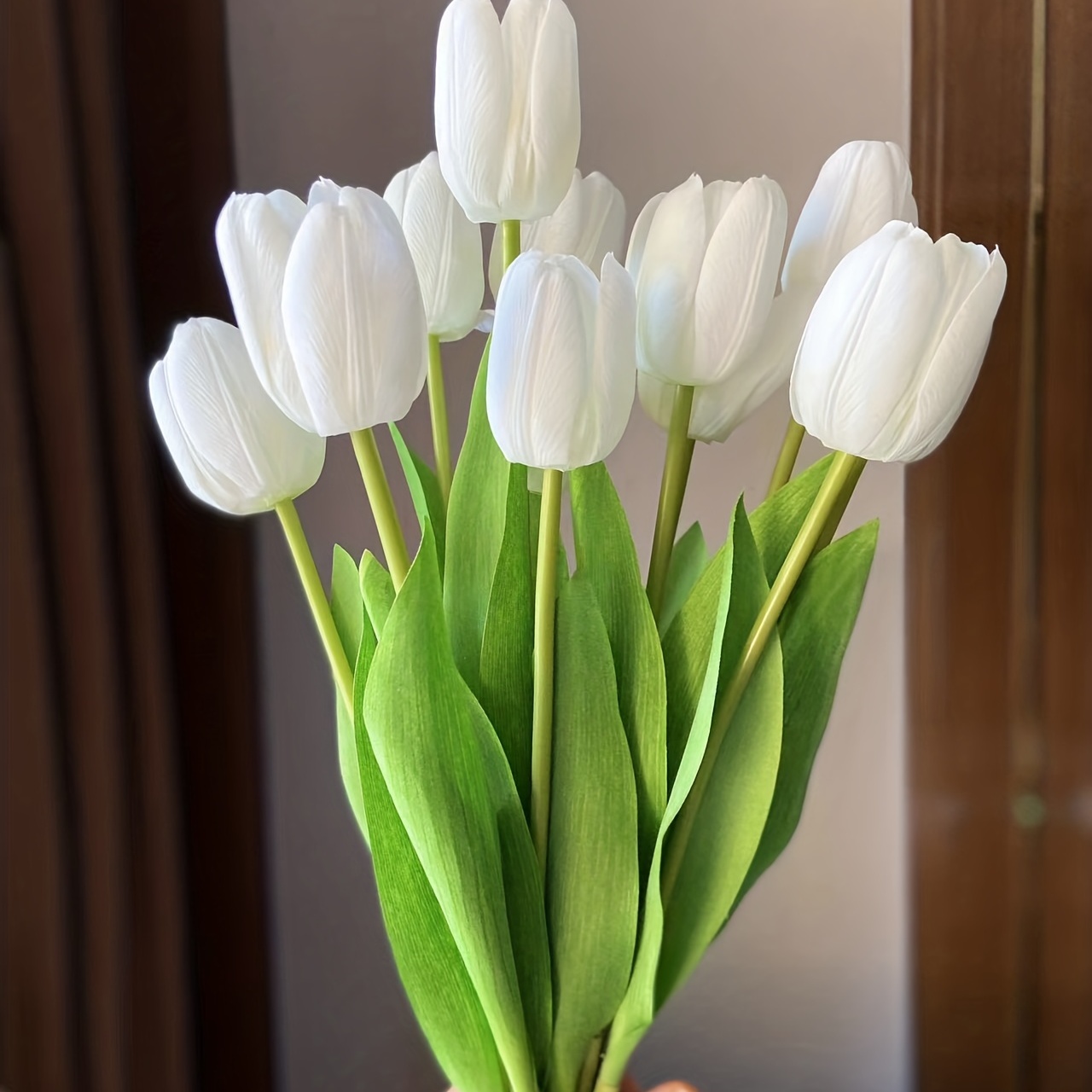 2 5 10pcs tulip artificial flower real touch artificial bouquet plastic fake flower for wedding decoration flowers home garden decor 0