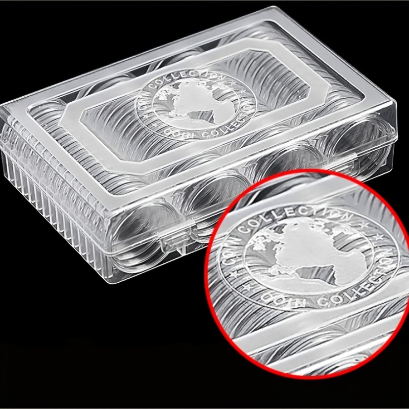 100pcs / scatola 30mm Rotondo Portamonete Portamonete in plastica Da  collezione Regalo