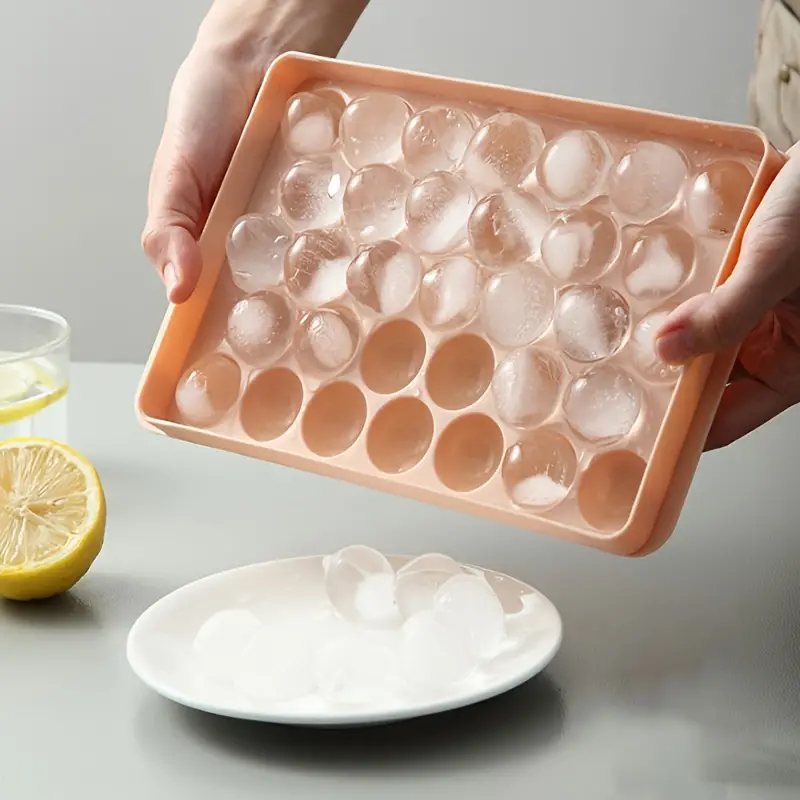 1pc Multi-Grid Ice Cube Trays, 5.7*9.6 Ice Ball Tray, Pink