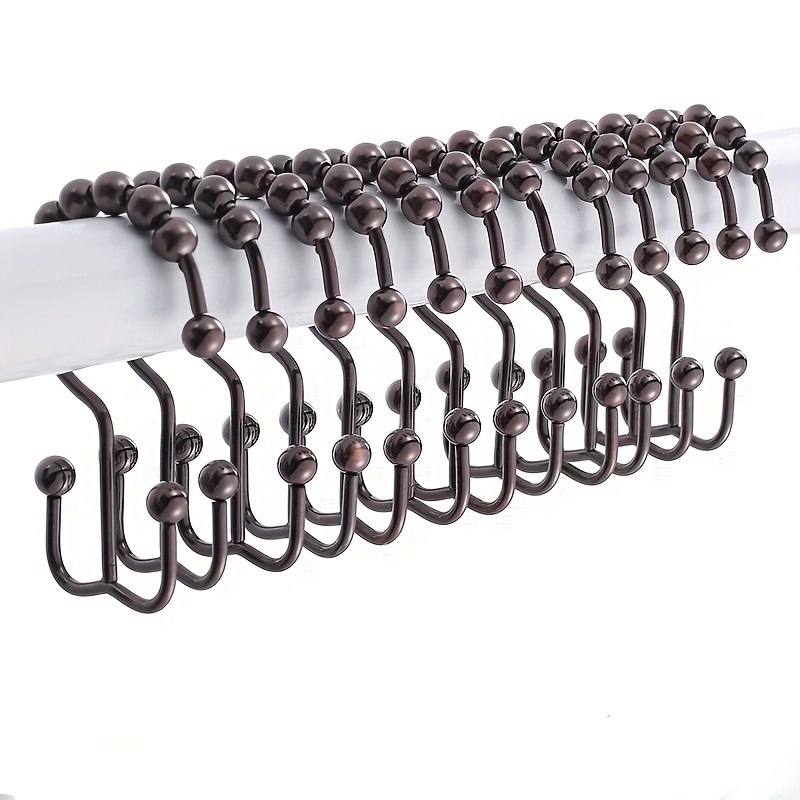 Rust proof Stainless Steel Double Glide Shower Curtain Hooks - Temu Canada