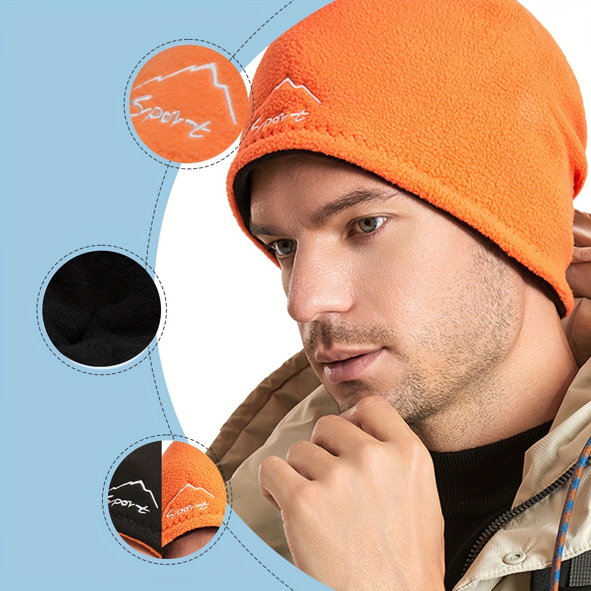 Bonnet pour homme Chaleur d'automne et d'hiver avec - Temu France