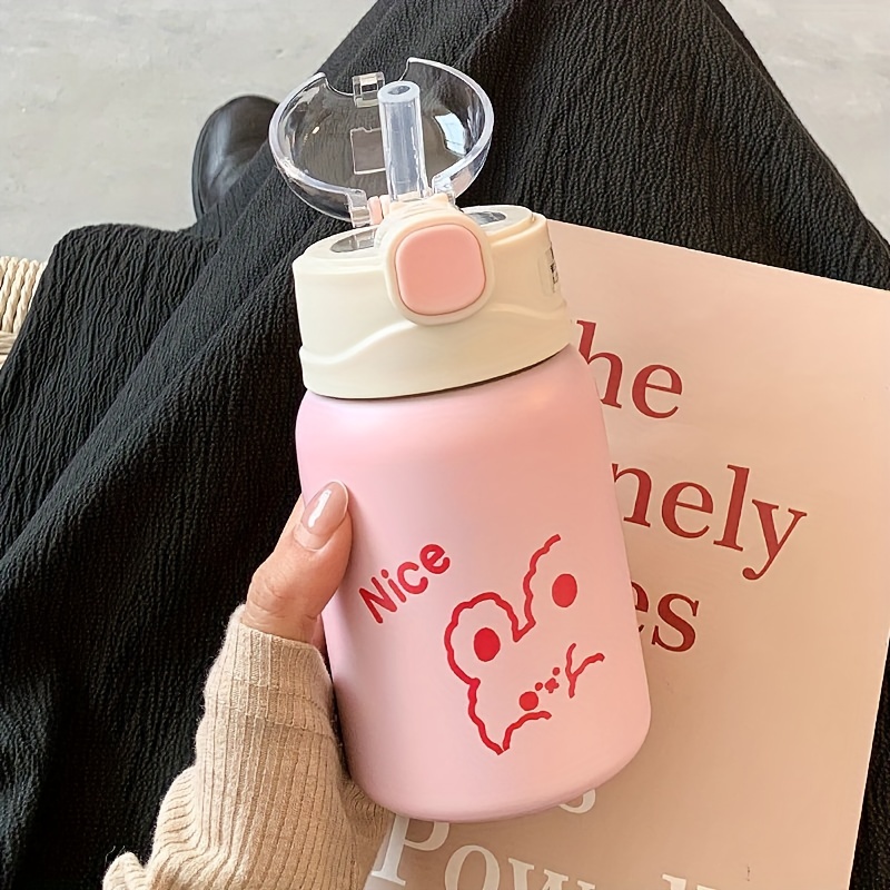 Cute Thermos Bottle Aesthetic For Hot Cold Coffee Tea Juice Kawaii  Stainless Steel Insulated Portable Simple Water Bottle 450ml