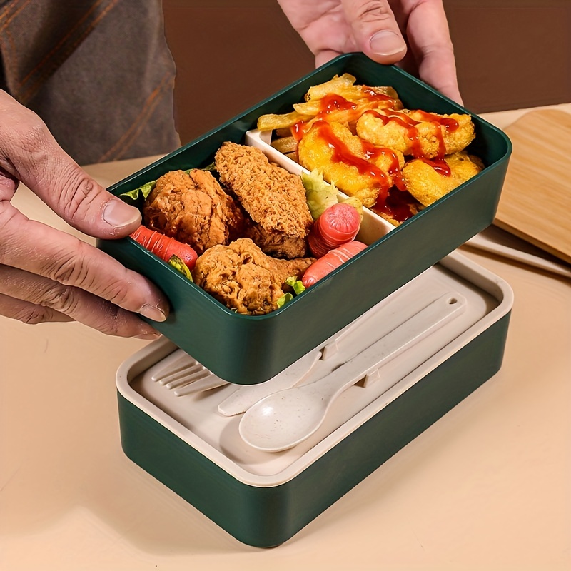 Portable Outdoor lunch box Japanese style kids Student Square bento box  Wheat Straw Material Leak-Proof food storage containers