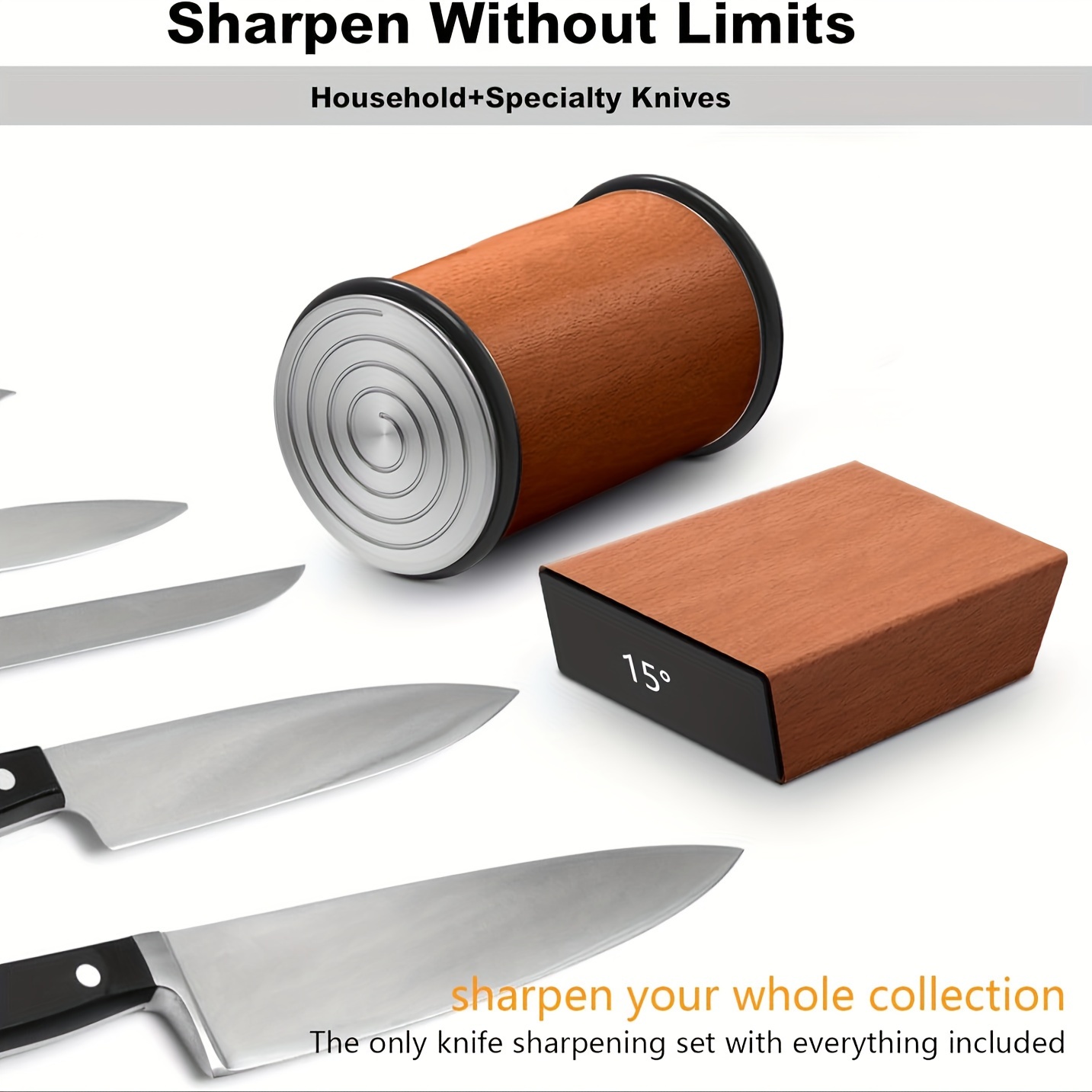 Set, Knife Sharpening, Knife Sharpener, Tumbler Rolling Knife Sharpener,  Rolling Knives Sharpeners, For Straight Blades And Any Hardness Of  Industrial