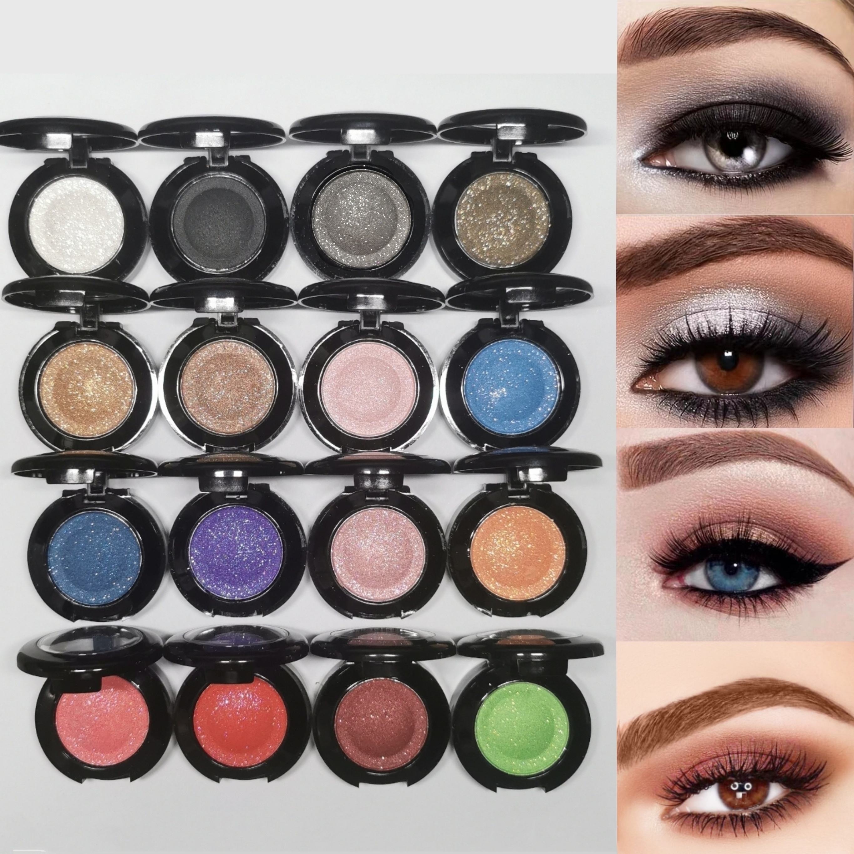 16 Colors Eyeshadow Powder Double Layer Monochrome Glitter - Temu Canada