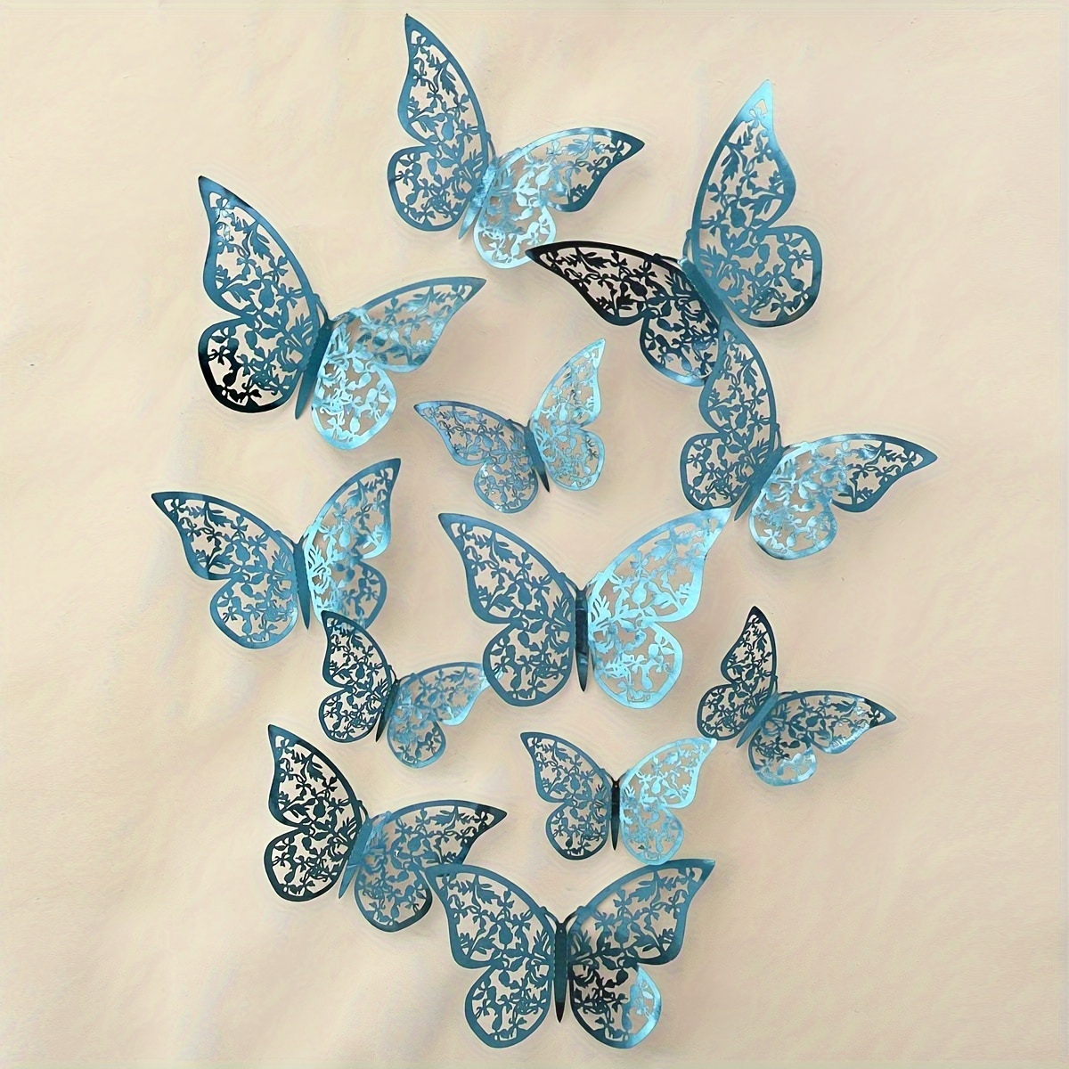 3d Butterfly Wall Stickers Hollow Out Butterfly Adhesive Art - Temu