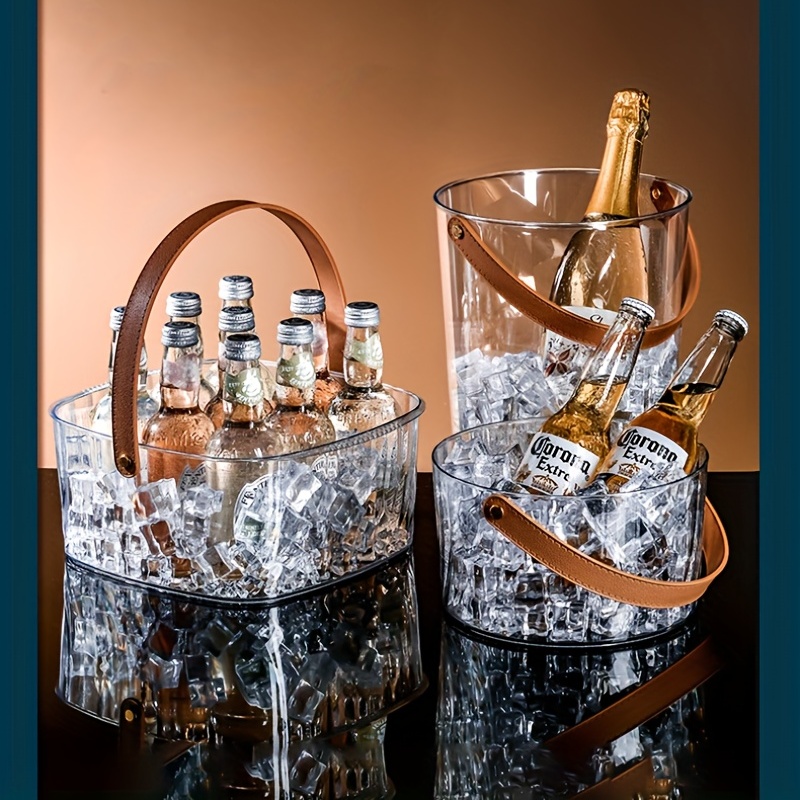 Metal Bucket Ice Bucket Ice Bucket Stainless Steel Ice Cube Tray With  Carrying Handle Ice Tray For Bar Wine Champagne Beer Wedding Birthday  Summer Haw