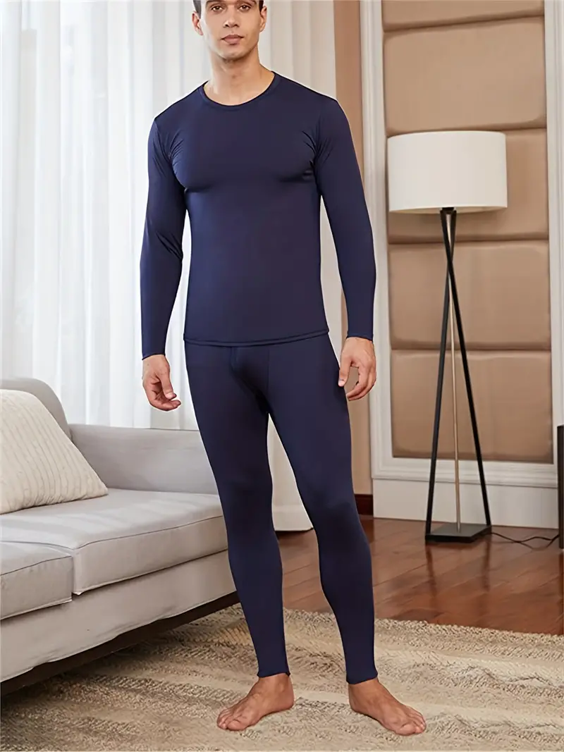 Men's Long John Thermal Underwear Set Base Layer Sets - Temu Ireland