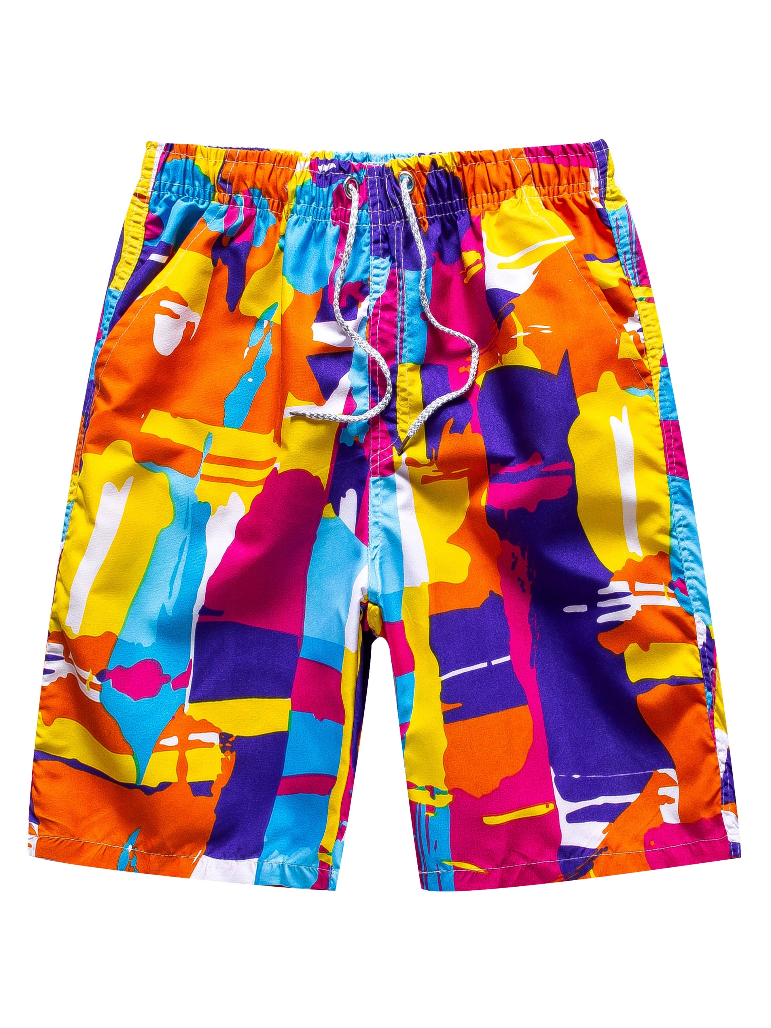 Stylish Comics Pattern Print Men's Swim Trunks Quick Dry Drawstring Beach  Shorts Men's Pants Swimwear For Summer Beach Pool