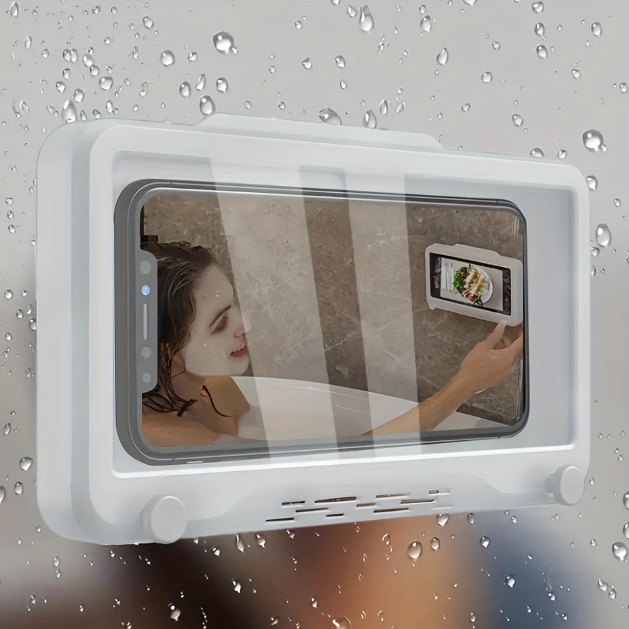 KUNSLUCK Soporte de teléfono de ducha impermeable, rotación de 360°, funda  de teléfono de ducha táctil antivaho de alta sensibilidad para ducha