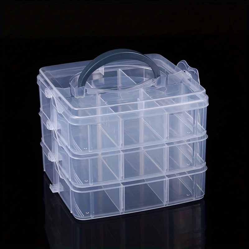 1pc Craft Organizer Box, 3-Layer Small Stackable Storage Container