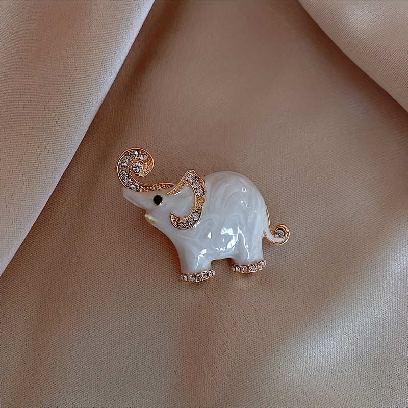 Exquisite White Elephant Brooches