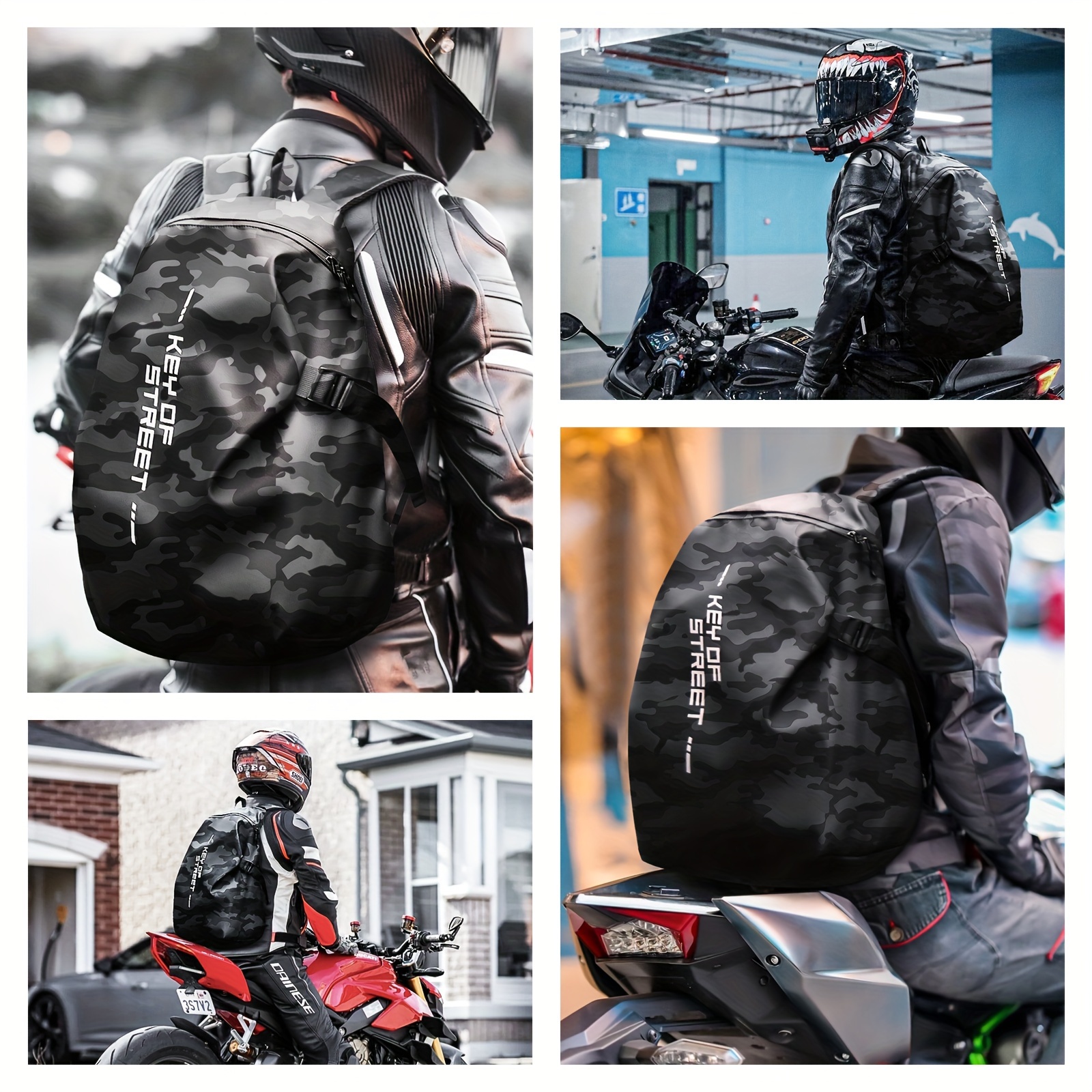 Zaini moto per uomo Zaino per casco impermeabile, Accessori moto, Borse per  lapt