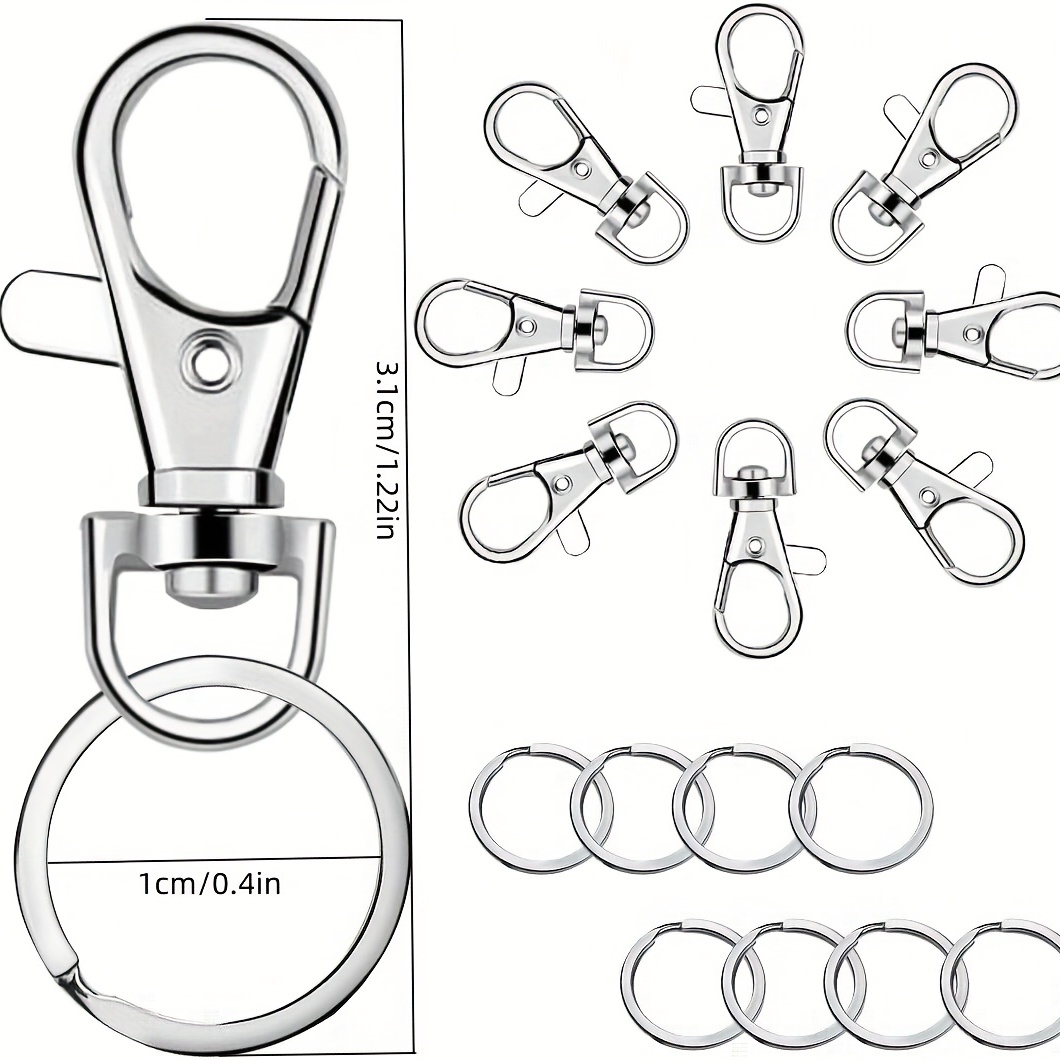 Keychain Hooks With Key Rings Metal Swivel Lobster Claw - Temu Germany