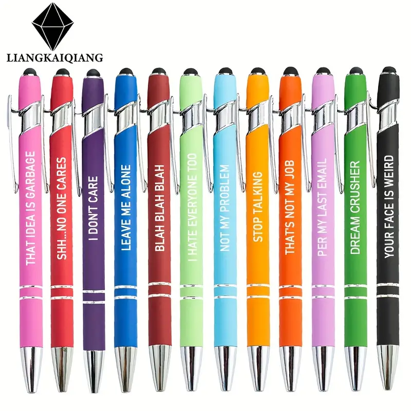 Funny Snarky Negative Quotes Ballpoint Pens With Black Ink Stylus