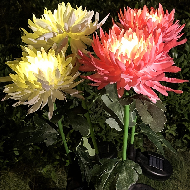 chrysanthemum solar garden stake led