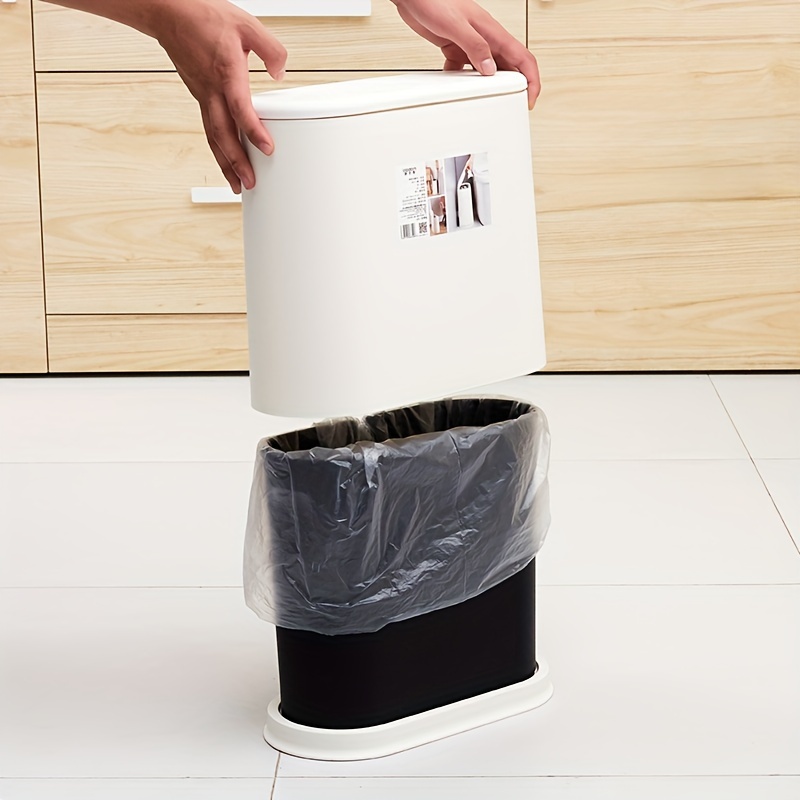 Schmal Mülleimer mit Druckdeckel Wasserdicht Abfalleimer Küche Badezimmer  Büro