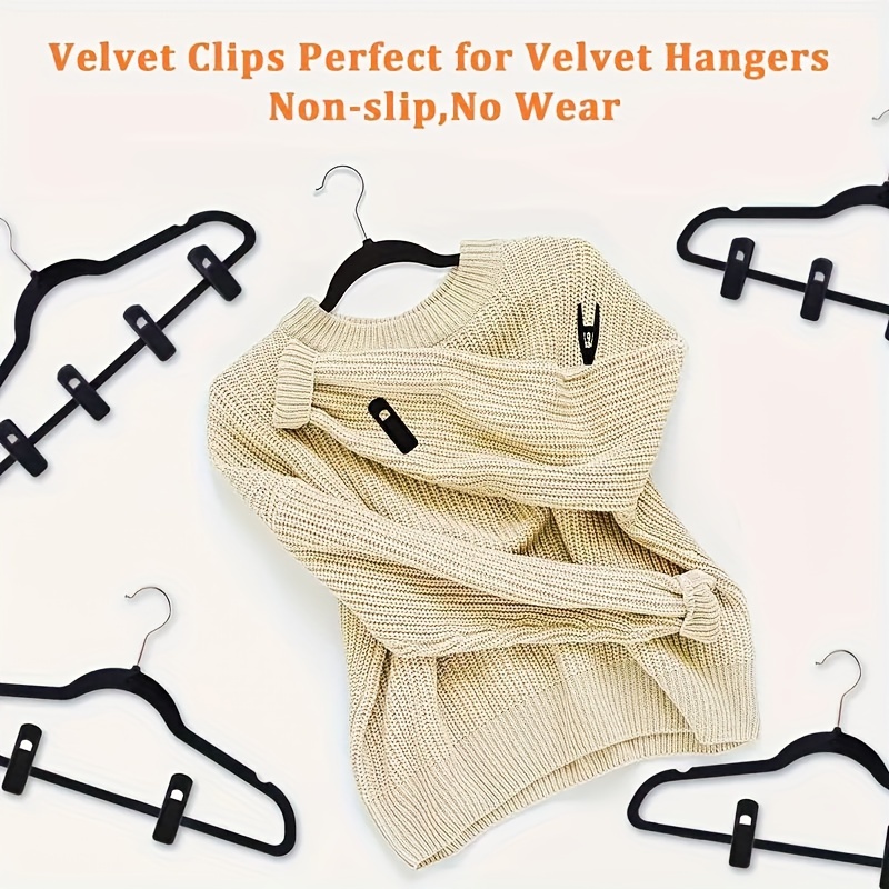 Black Velvet Hanger Clip Long Pants Hanger Clip Strong Pants - Temu