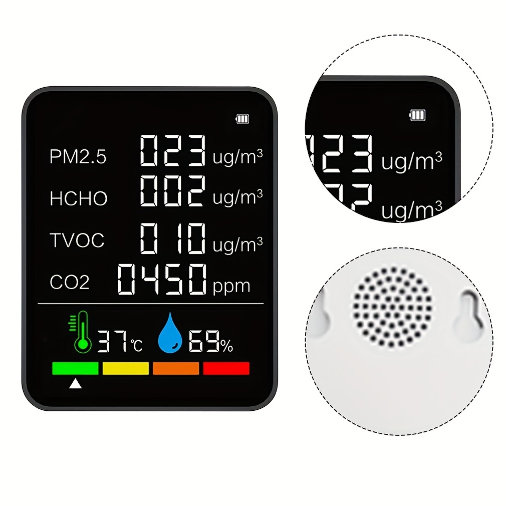 Compteur de qualité de l'air - Compteur de CO2 - Détecteur de CO2 -  Hygromètre