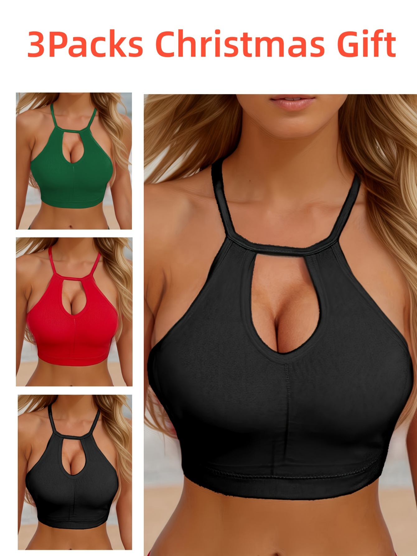 Christmas Gift Hollow Sports Bra Without Steel Ring - Temu