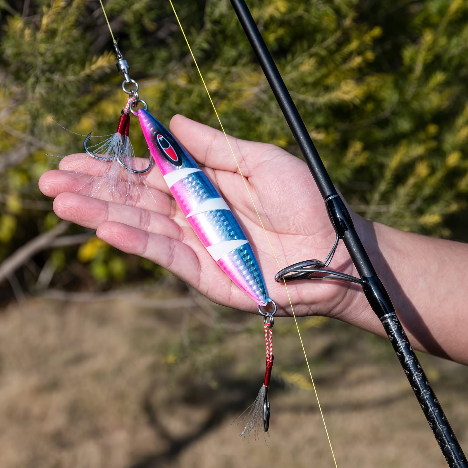 Double Fishing Assist Hooks Kit Glow in dark Jig - Temu Canada