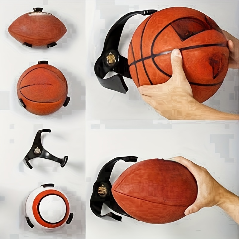  CLISPEED Soportes de bolas montados en la pared para  baloncesto, fútbol, voleibol, pelota de ejercicio (negro, 2 unidades) :  Deportes y Actividades al Aire Libre