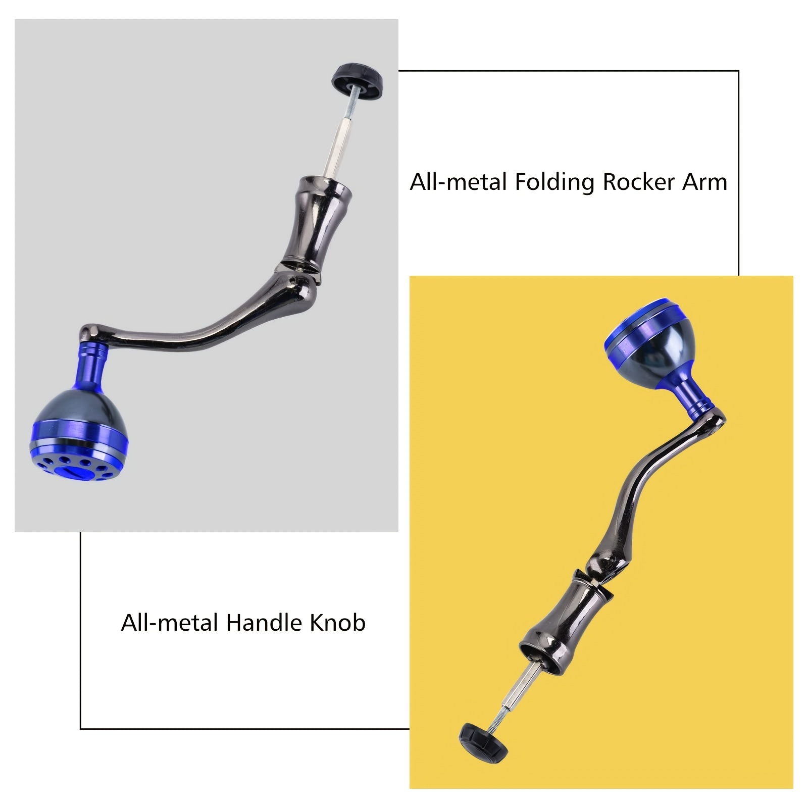 Blue Spinning Reel Handle Metal Replacement Handle - Temu