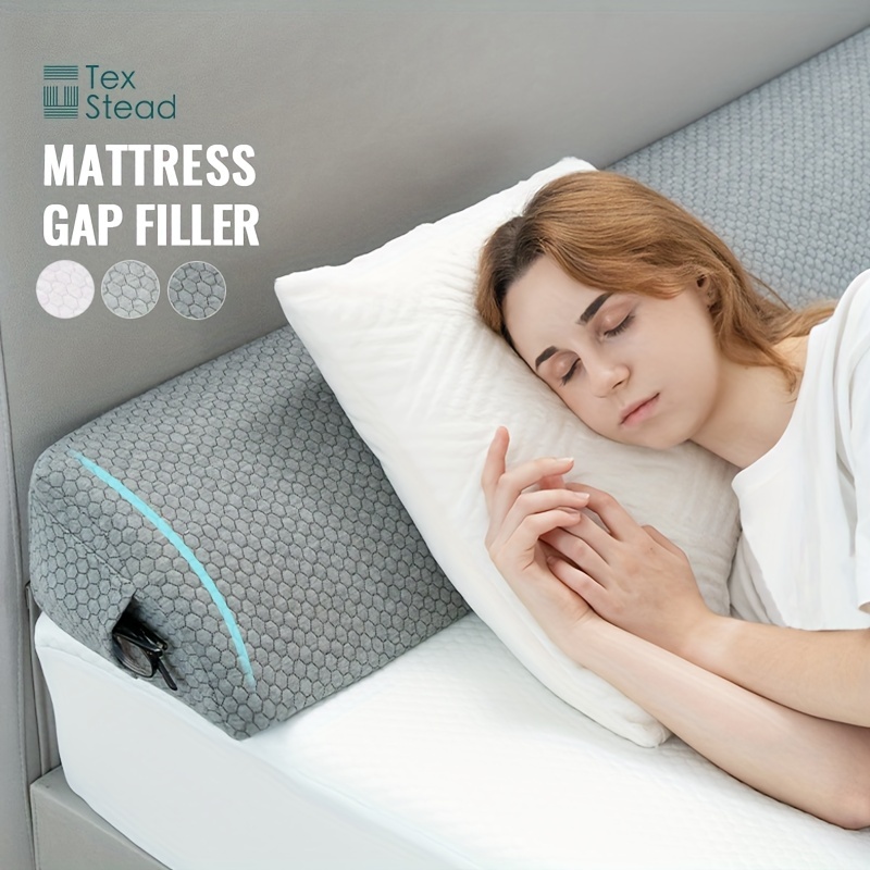 Almohada de cuña de cama con parte superior de espuma viscoelástica, funda  jacquard elegante, almohada de cuña para dormir y reflujo ácido, acidez