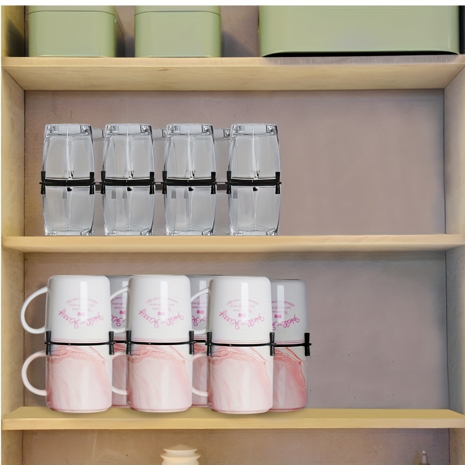 Coffee Mug Organizer, Mug Organizer for Cabinet Kitchen Cabinet Shelf  Organizer Coffee Mug Organizers and Storage for Tea Cup Stacker Coffee Mug