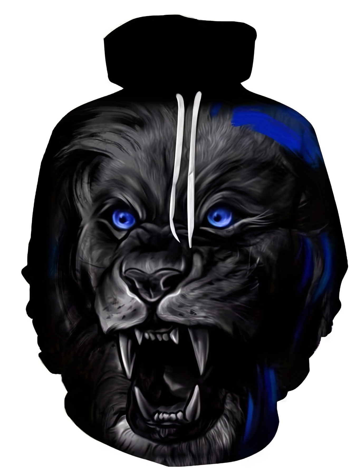 Men's Wolf Graphic Hoodie Active Slightly Stretch Breathable Hooded Sweatshirt