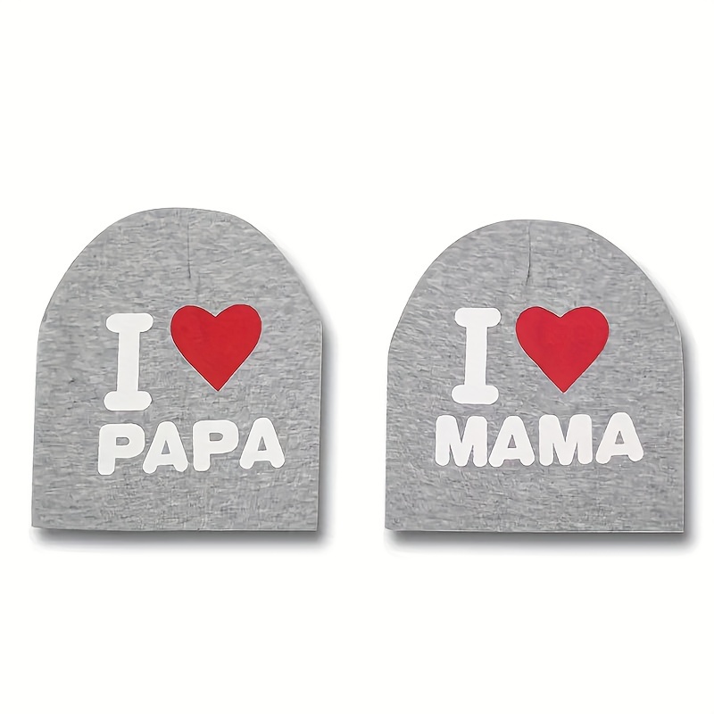 Image of 2pcs Infant Cotton Beanie Hat " Mama" Warm Winter Cap For Baby Boys And Girls