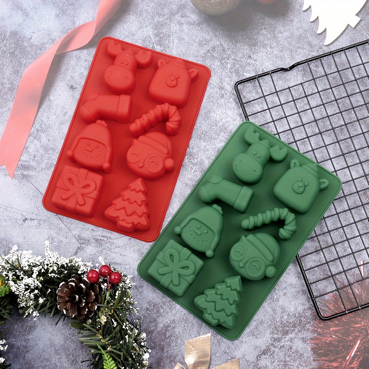 1pc, Christmas Cake Mold, 3D Silicone Mold, Gingerbread Man House Tree  Cookie Mold, Chocolate Mold, For DIY Cake Decorating Tool, Baking Tools,  Kitche