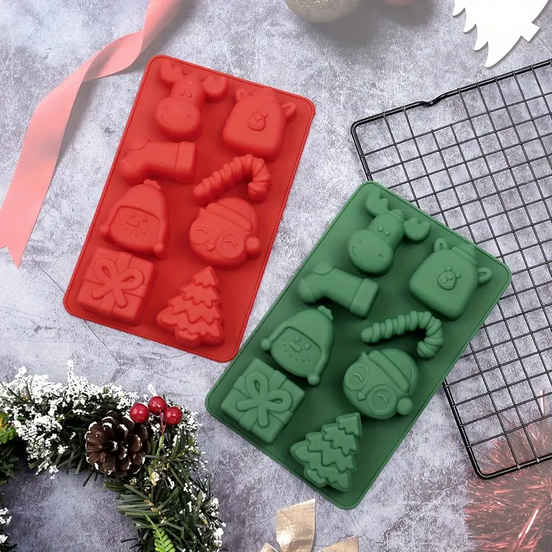 1pc Christmas Cake Mold, 3D Silicone Mold, Reindeer Christmas Tree Gift  Cookie Mold, Chocolate Mold, Suitable For DIY Cake Decoration Tools, Baking  To