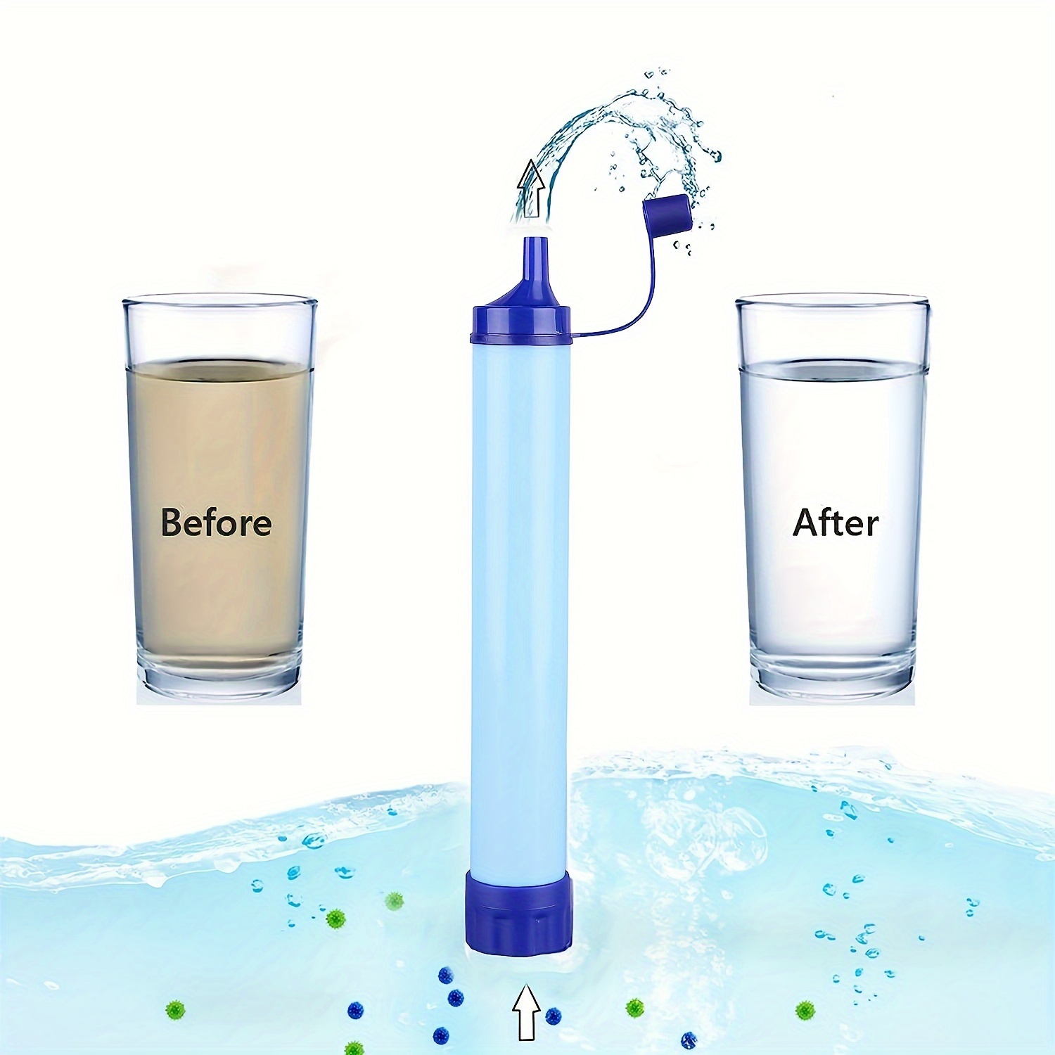 

1pc/2pcs Outdoor Water Filter, Personal Straw Water Filter, Emergency Survival Gear For Camping, Hiking, Climbing, Backpacking