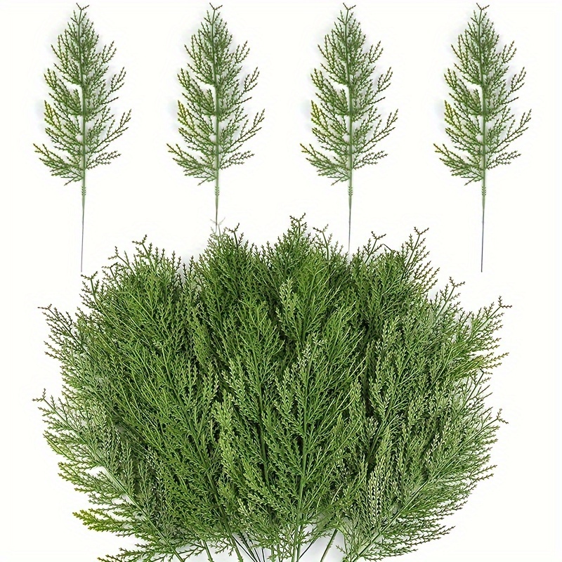 8/16/32pcs Christmas Pine Needles Branch, Artificial Pine Branches, Green  Leaves Needle Garlands Pine Twigs Faux Cedar Branches Greenery DIY Accessori