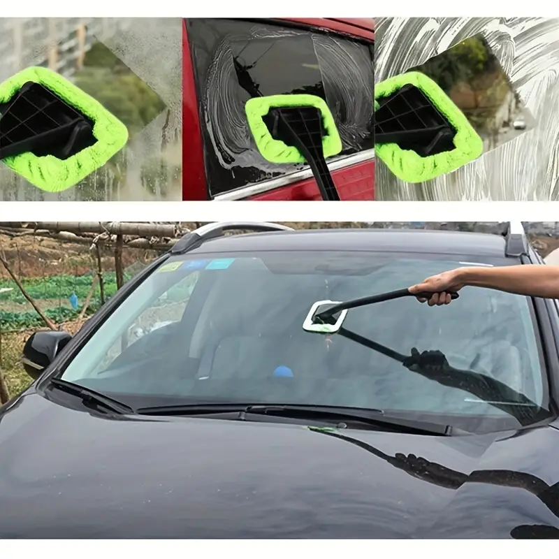 Kit de nettoyage de vitres de voiture avec brosse de nettoyage pour pare- brise, outil de nettoyage de pare-brise avec poignée longue - Temu Canada