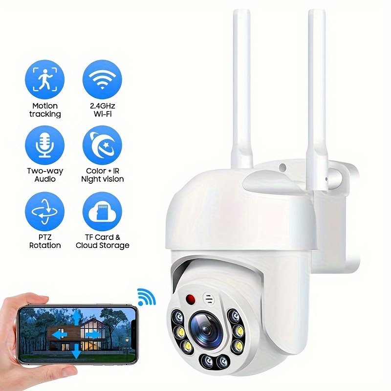 SSYING 2PCS Surveillance Outdoor Security Cameras, 5G/2.4G Wi-Fi Wireless  1080P Dome Home Cam with Phone App, 360°View Pan/Tilt, Color Night Vision