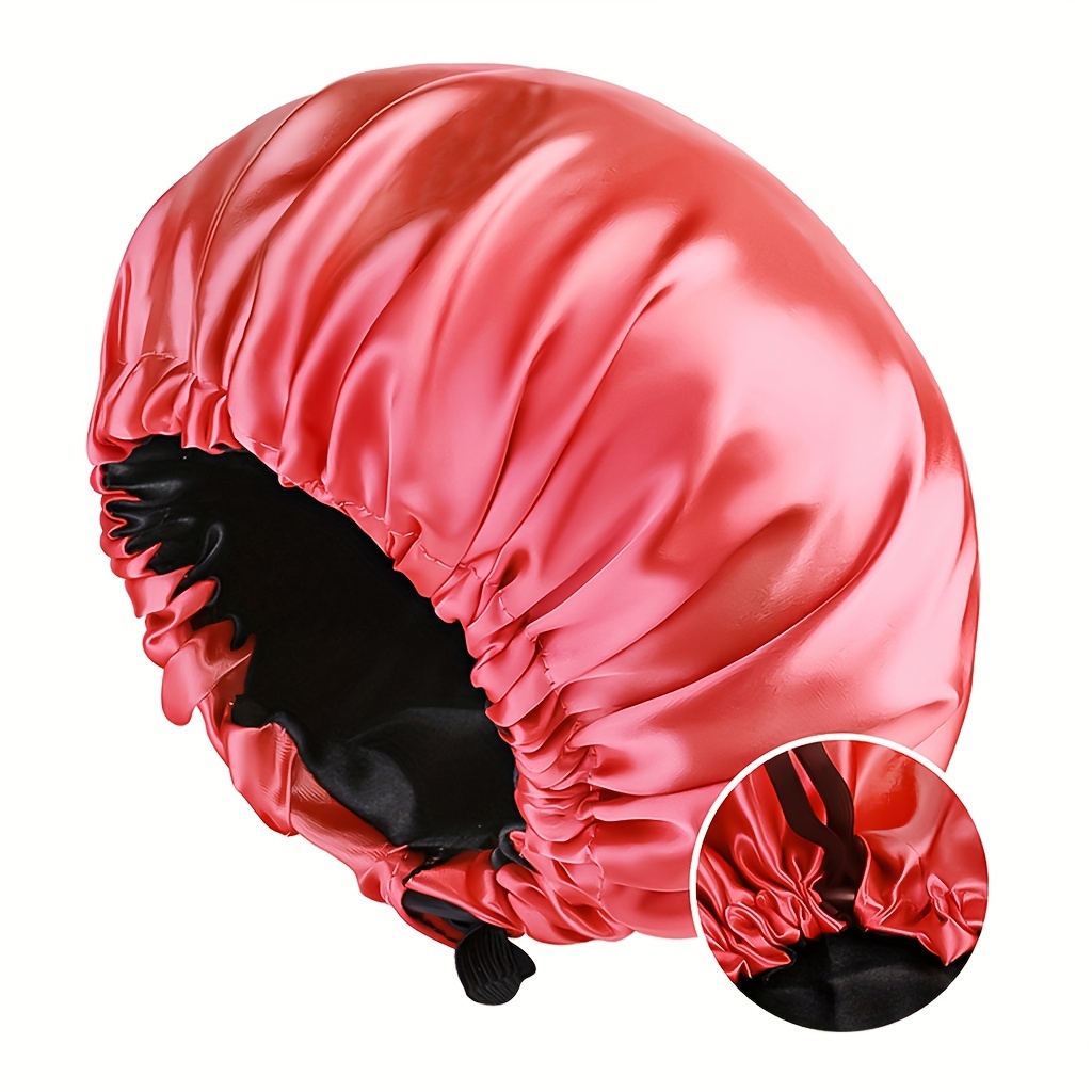 Red Satin Hair Bonnet ( Reversable Satin Night sleep cap