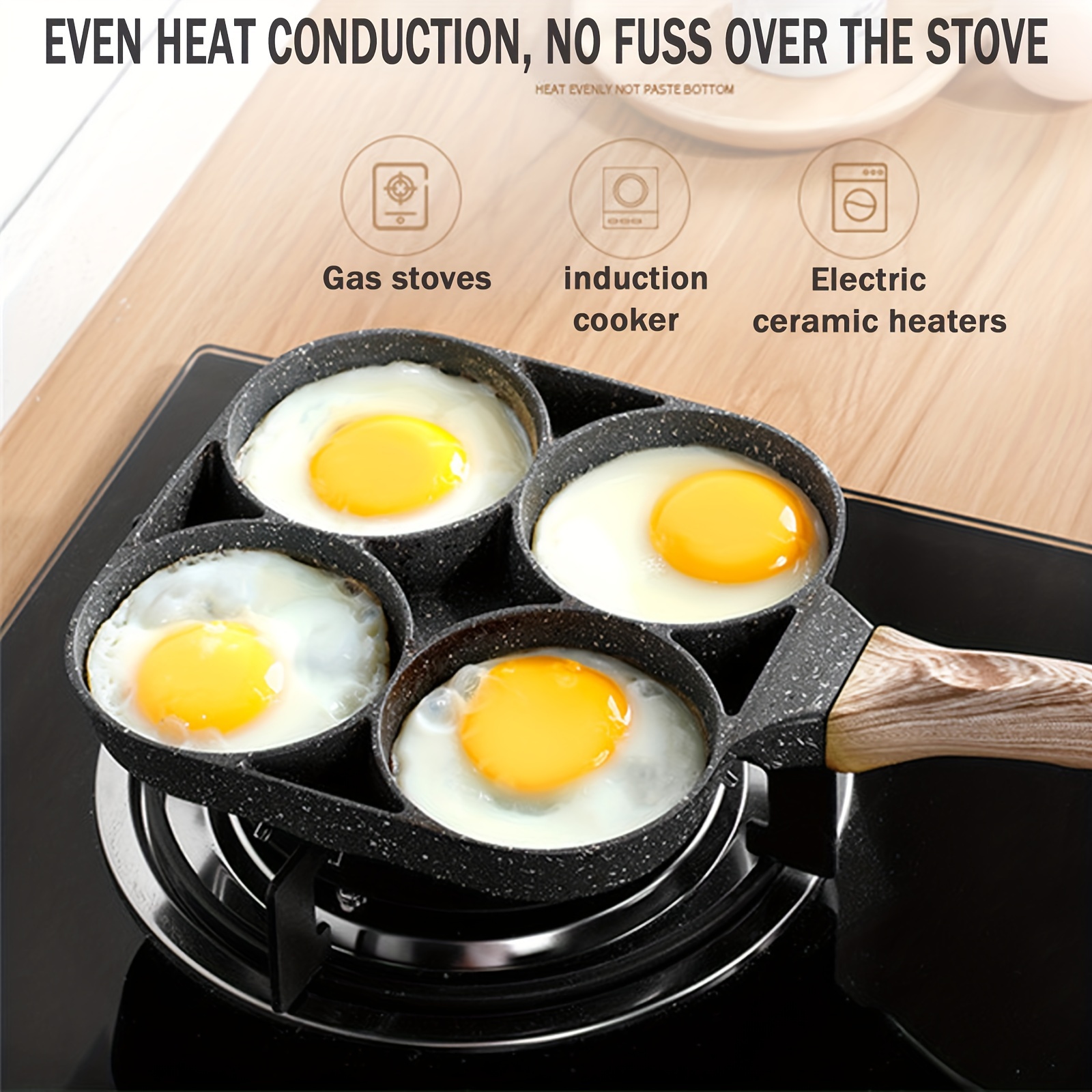 Egg Burger Maker Pan Anti-Scald Handle Household Steak Frying Pan Easy To  Clean for Gas Stove and Induction Cookware Accessories - AliExpress
