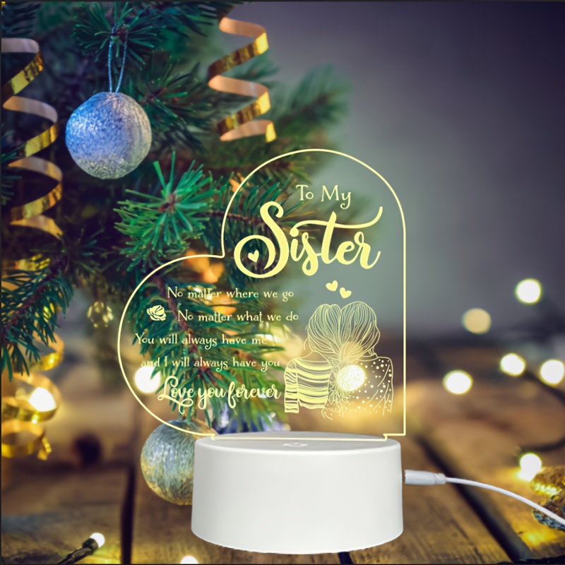 1pc 3d Night Light I Love You Sister Lampada Da Tavolo A Led - Temu Italy