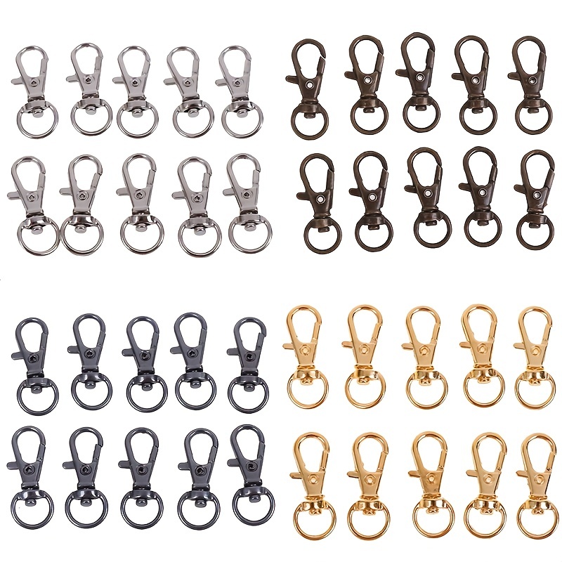 WEI LONG 12pcs Metal Swivel Lobster Clasp Spring Snap Alloy Keychain Swivel  Trigger Clips Claw Clasps Fastener Hooks Hanging Buckle Key Ring for DIY