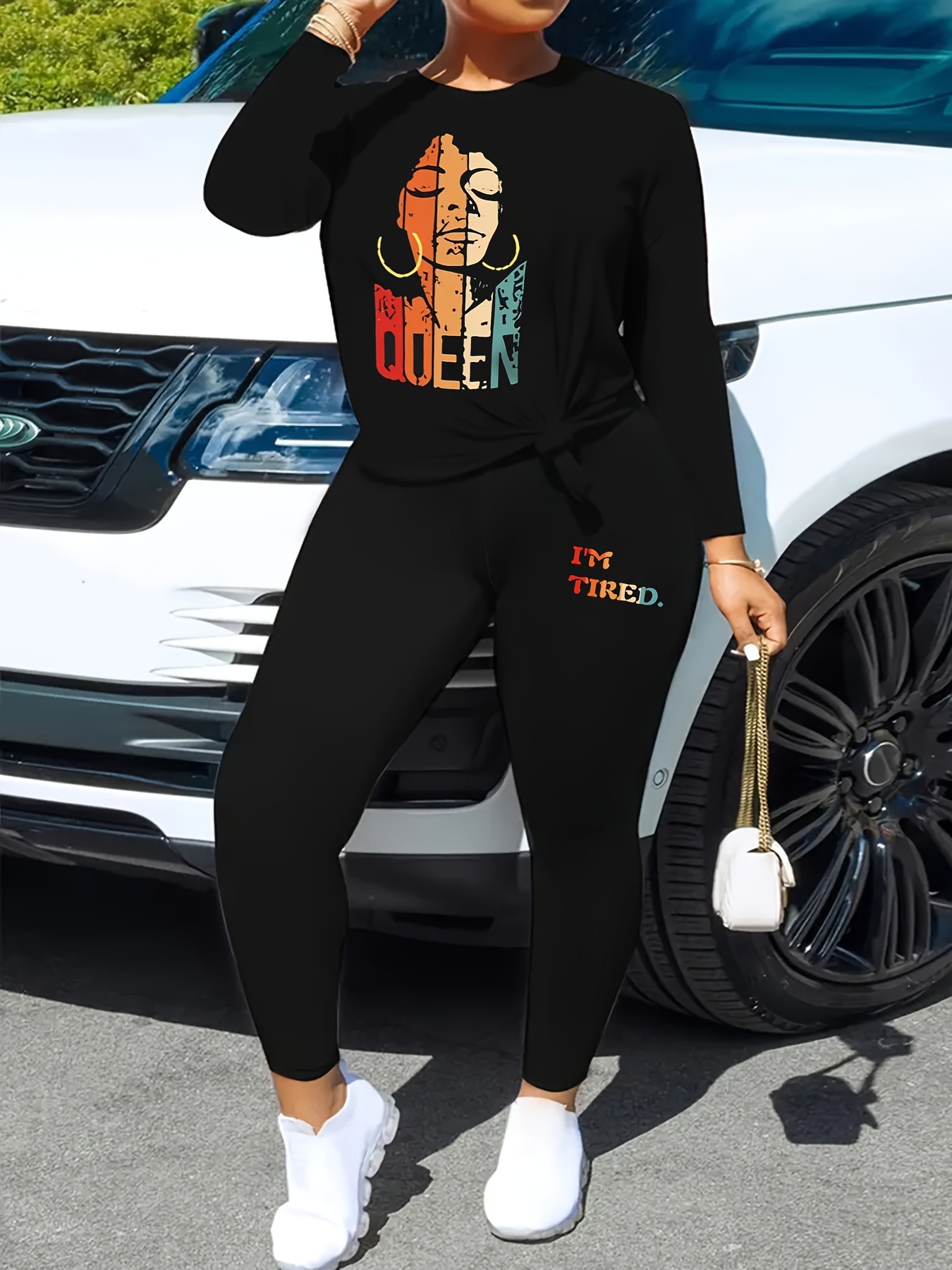 Casual Two piece Set Los Angeles Letter Print Long Sleeve - Temu